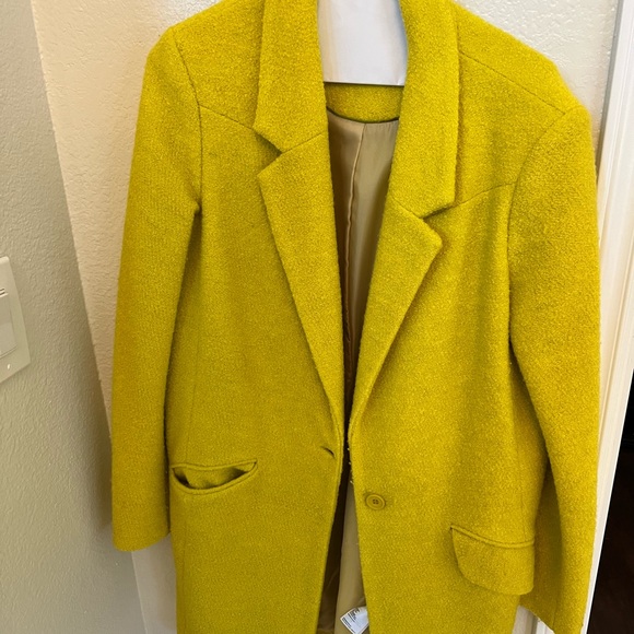 Asos Oasis Chartreuse Yellow Car Coat 